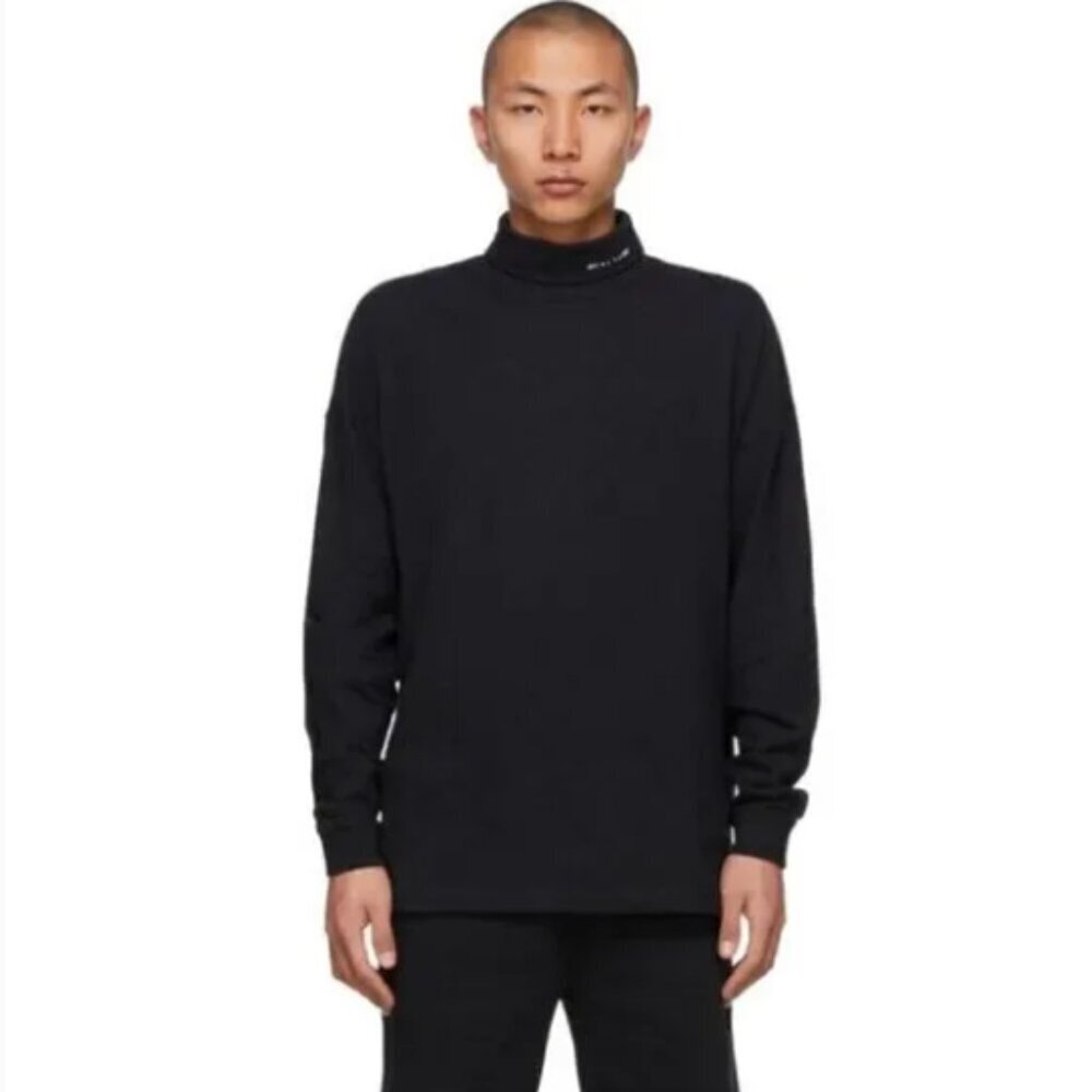 1017 ALYX 9SM Black Visual Logo Turtleneck Stretch Lightweight Designer Size XL